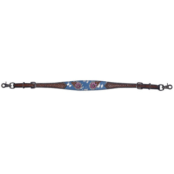Bar H Equine Western Horse Hand Tooled Genuine Leather Wither Strap Brown